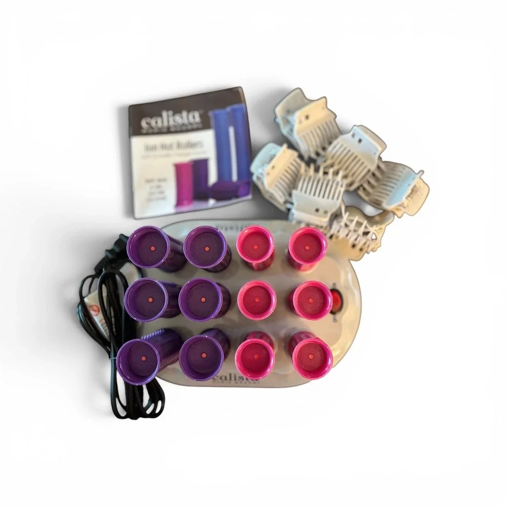 NWOT Calista Maria McCool Ion Hot Rollers Set 12 Rollers Case Clips Manual